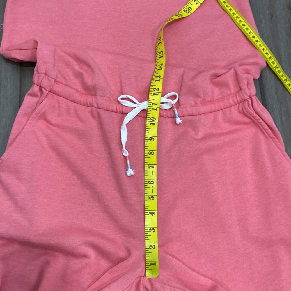 PJ Salvage Women's Large Pink‎ Coral Lounge Pajama Jogger Romper Jumpsuit - Picture 10 of 11
